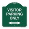 Signmission Visitor Parking Visitor Parking Only With Bidirectional Arrow, Green & White, A-DES-GW-1818-22725 A-DES-GW-1818-22725 - alternate 1